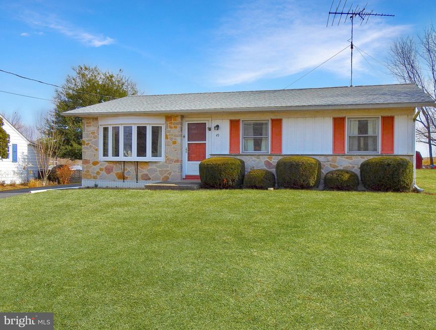 Welcome to this well-maintained cozy ranch home, in a country setting perfectly situated in the heart of  the East side Kutztown. Offering 1000 sq ft of living, 3 beds and 1 full bath, this inviting property is ideal for anyone seeking comfort, functionalit. The home features a spacious eat-in kitchen with ample cabinet storage,  built-in GE oven, smooth-top stove, and a built-in ironing board. All appliances stay, including the washer and dryer. Two of the bedrooms include custom-built desks and added storage, perfect for work or study areas. Recent updates include a new architectural roof (2022) and energy-efficient vinyl windows. Stay comfortable year-round with a Mitsubishi Mini-Split A/C system and enjoy peace of mind with a Generac propane whole-house generator—also wired to support the garage. The full basement includes a bar area for entertaining, laundry space with large utility sink, bilco door egress, and extra storage ideal for canning, pantry overflow, or a workshop. Outdoor amenities abound with a detached 2-car garage with workshop space complete with electric, wet sink, and overhead storage—perfect for hobbyists, car enthusiasts, or woodworkers. Enjoy your morning coffee on the covered rear patio, taking in serene farmland views. Conveniently located within walking distance of a grocery store, this home blends country tranquility with modern convenience. Don’t miss this opportunity to own a charming and practical home in beautiful Kutztown! OFFERS RECEIVED PLEASE Submit highest and Best  by Monday 21st 10:00pm