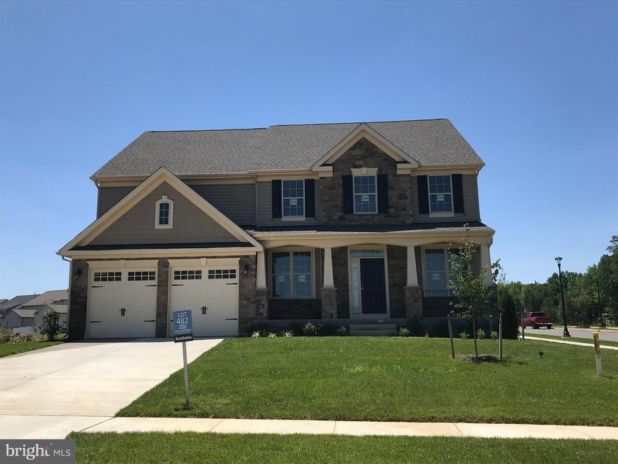 New DreesSmart energy efficient home features a front porch, two story family room, gourmet kitchen with large island, vaulted ceilings, hardwood floors and luxury owners suite with soaking tub and his/her vanities.  Level corner lot backs to common area.  Model home open:  Mon - Sun 11AM - 6PM.  Contact Kevin Munoz, Sales Manager, at 703-475-9811 or 540-288-9890.