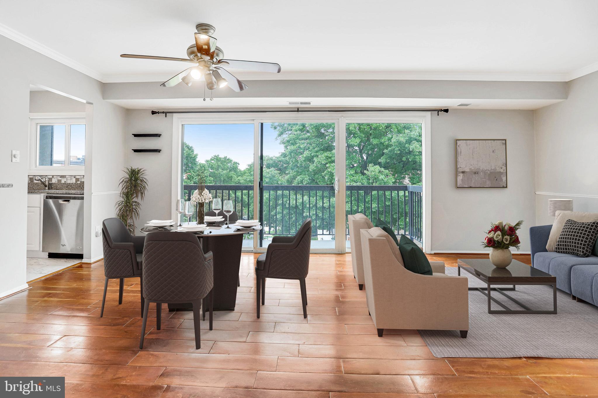 Welcome to this absolutely spectacular, sunny 2bed, 1 bath unit in Bolling Brook. The open concept living and dining area, adjacent to the kitchen, provides for a spacious living experience. Enjoy this delightful kitchen, featuring stainless steel appliances and the added storage of a pantry. The primary bedroom boasts a robust walk-in closet. An expansive balcony offers a perfect outdoor oasis to relax, or incredible space for entertaining. Enjoy the convenience of an in-unit washer and dryer! A reserved parking space is included with this unit. This extremely accessible location is just a quick jaunt to Shirlington, Old Town, 395, and more! Take advantage of all that the Bolling Brook community has to offer! Tenant responsible for move-in, parking, and pool fees.