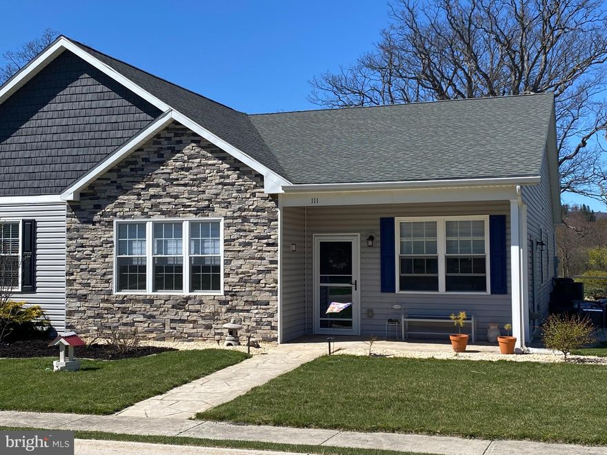 Remarkable attached patio-home villa just minutes from Interstate 68 and all modern conveniences. This elegant one-level home offers 9' ceilings throughout with cathedral ceilings in the living room and primary bedroom, an open floor plan and spacious rooms designed for easy entertaining and comfortable daily living. Enjoy luxury vinyl plank flooring throughout, a well-appointed kitchen with stainless steel appliances and solid-surface countertops, and an attached one-car garage. Relax on the covered front porch or stamped concrete patio while taking in peaceful mountain views, or take a leisurely walk around the neighborhood. Thoughtfully designed for low-maintenance, single-level living, this is a property you will not want to miss. Call today to schedule your private tour!

*** Some images are AI-generated/virtually staged for illustration purposes only. Please visit and tour the property in person to verify actual condition and features.