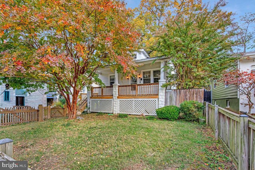 Sweet bungalow  in the heart of hip, happening historic Hyattsville with wood floors, classic charm, high ceilings and an open kitchen.  Front porch entry and screened back porch with a fully fenced yard. Detached garage too! Two bedrooms and a full bath on the main level.  Unfinished basement and attic. In need of some TLC to make her shine! Fabulous commuter location with easy access to Washington DC,  near bus, MARC & METRO!  Close to Arts District with lots of boutique shops and restaurants including local favorites :  Franklins,  Busboys & Poets, Yes Organic Market, Pizzeria Paradiso and more.  Bikers will love the paths along the Northwest and Northeast Branches of the Anacostia and the local Trolly Trail.  You will love living here!