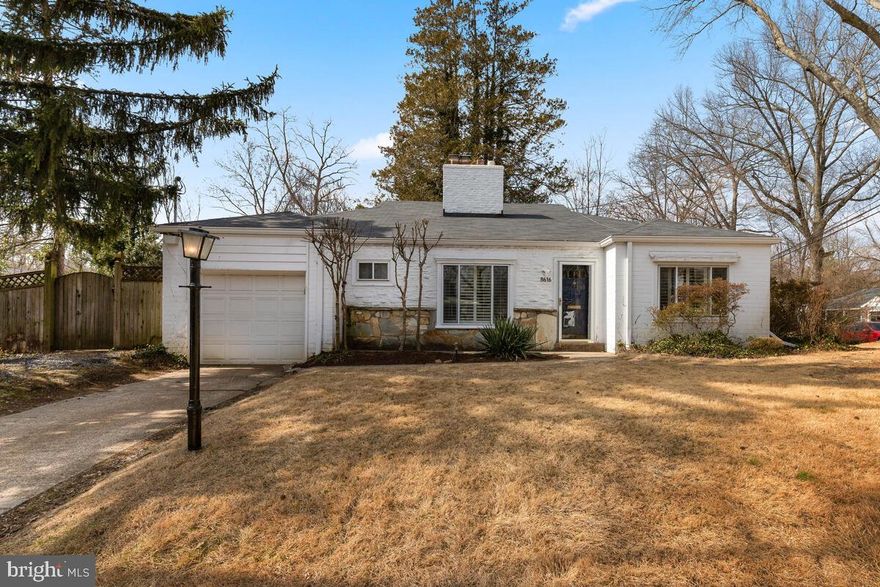 This solidly built, all-brick home offers convenient, one level living with three bedrooms and two baths, a large, open living/dining room  with fireplace.  Located on a corner lot, this property offers expansion possibilities. Both baths and the kitchen have been updated. Other features include a large kitchen, refinished parquet wood floors throughout, a large laundry room, and a 1-car garage.  Guest parking  is readily available on Coquelin Terrace.   This home offers easy access to the Capital Crescent Trail and Rock Creek Park/Beach Drive.  The future Purple Line Metro Station, as well as under-development retail and restaurants at Chevy Chase Lake are within walking distance.  Seller reserves the right to accept or reject any offer at any price.