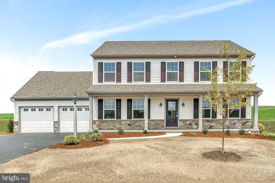 One of the most popular floorplans built by EGStoltzfus Homes is back at Eagles View! The 38' Briarwood is now complete and ready for occupancy! It features a beautiful stone and vinyl front with full covered front porch and an oversized 2-car garage.  The interior showcases hardwood flooring in the entry foyer, dining room and kitchen. In addition, the living room has a 6' cased opening leading to the family room featuring a stone gas fireplace. A granite kitchen, with island and slate finish appliances, is sure to please. The 2nd floor features a master suite with walk-in closet and full bath featuring ceramic tile floor, double bowl vanity and tiled shower; three additional bedrooms, a full bath and a convenient laundry room. Future expansion space can be found in the unfinished lower level with Superior Walls, full window and sump pump.  AGENTS   PLEASE READ AGENT REMARKS!