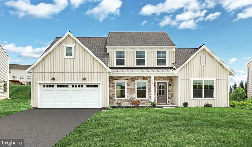 This stunning home boasts exceptional curb appeal and a “wow” factor both you & your guests will love at first entry. Be immediately greeted by an impressive 2-story foyer and family room that truly opens & brightens the entire home. A gas stone fireplace serves as the center for cozy gatherings and bringing everyone together.  This thoughtfully designed layout includes a convenient first-floor owner’s suite, formal dining room, dedicated study or flex space, and a second-floor loft overlooking the family room. The first-floor owner’s suite features 9’ ceilings, a luxurious tile shower, double vanity, and the ideal walk-in closet. Also conveniently located is a large laundry room located just outside of the mudroom that features built-in lockers- the perfect space for keeping organized and clean before retiring for the day. A large pantry complements this bright and airy kitchen which features crisp white cabinetry with sophisticated gold accents and solid quartz countertops. All to not be outdone by an upgraded wood-tone vinyl plank floor that carries throughout the majority of the first floor. The second floor is perfect for providing others with their own private space. Two spare bedrooms, a full bath, and a versatile loft awaits. The back patio makes soaking it all in that much more satisfying.