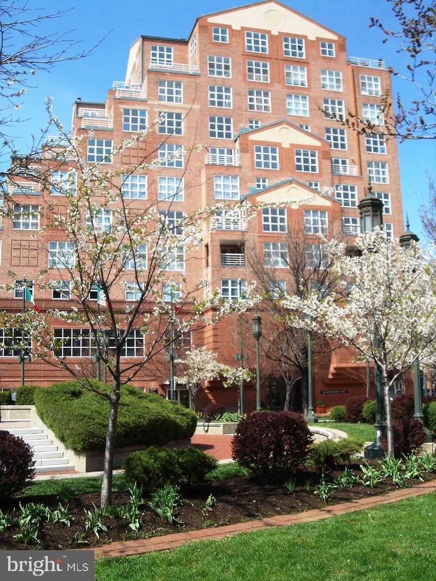 Luxury apartment in full-service, secure, elevator building with parking!  Beautiful Eastern views overlooking city from every room and private balcony.  Giant windows to the floor flood the space with light.  In-unit laundry and split bedroom design make this unit the most preferred floorplan.  24-hour front desk, secure private parking garage and bicycle storage.  Gorgeous building with updated amenities and common areas.  Indoor pool, gym, game room, resident lounge, sundeck and community library are available to all residents without additional charge.  All utilities, except electric, included.  High-speed fiber optic internet service provided by condo association at no charge.   Wonderful city living at the harbor's edge and easy access to Harbor East and Little Italy.