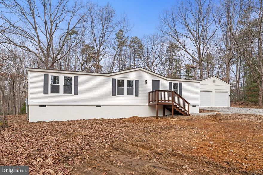 Fully remodeled Rambler near beautiful Lake Anna! This 3 bedroom, 2 bath home sits quietly on 1.50 secluded acres. The large detached 2 car garage makes this home a unique find! Just minutes from Lake Anna State Park and several marinas this is the perfect home for water lovers and first time home buyers. Most recent upgrades include: New Roof, New appliances, New granite countertop and New LVP floors.