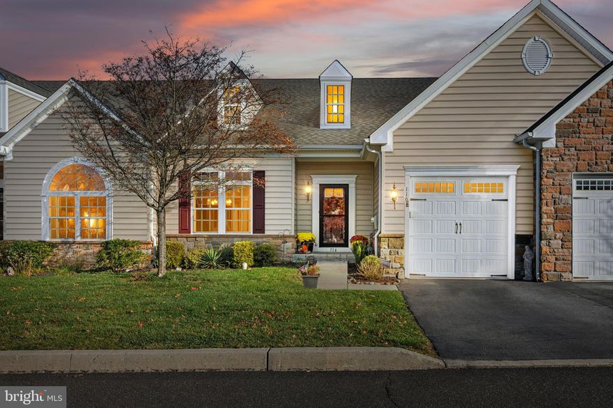 Welcome to 116 Brindle Ct. This sought after carriage home is part of the exclusive gated 55+ community of Stony Creek Farms. Situated on a premium lot on a cul-de-sac, this immaculate home reflects pride of ownership at every turn. As you enter you are met by the grand staircase. To the left is the living room/dining room area. You immediately notice the expansive open concept layout, which is accented by soaring cathedral ceilings, clerestory windows, and oversized windows that provide abundant natural light. Gleaming hardwood floors and recessed lighting throughout. The gourmet kitchen features granite countertops, 42" cabinets, stainless steel appliances, exclusive mosaic tile backsplash, walk in pantry, and a functional island. You will want to get cozy in the family room sitting in front of the gas fireplace with large windows on either side and a sliding glass door leading to your deck that is perfect for watching the sun come up while you enjoy your morning coffee. The first floor primary suite has a tray ceiling, walk-in custom made California closet, and spacious bathroom that has a double vanity, separate tub, and a tile stand up shower. A laundry room and powder room with access to the attached garage adds ease and functionality to your daily routine. The 2nd floor has a generous loft style living space, ideal for a home office or guest retreat. Two additional bedrooms with walk-in-closets, a full bath, linen closet, and a huge walk-in storage closet completes the 2nd floor. The massive finished basement complete with even more storage and a powder room has a walkout sliding door to a covered patio with pavers. Enjoy the amenities of this Gold-Star 55+ community with a clubhouse, fitness center, heated outdoor saltwater pool and hot tub. Three miles of outdoor walking trails let you enjoy the mature landscape and natural beauty of Worcester Township. Book your showings today!