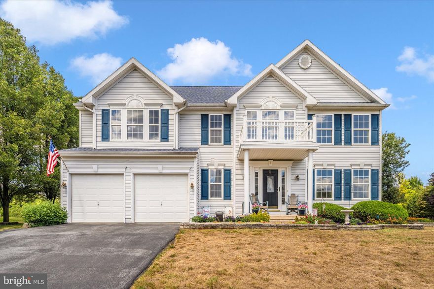 Welcome to this beautifully maintained 4-bedroom, 2.5-bath colonial located at 1 Bunny Lane in Keedysville, MD. This well-cared-for home offers a spacious, fully cleared backyard with a designated garden area—ideal for entertaining, outdoor activities, or simply relaxing—along with a generous patio perfect for grilling and gatherings. Inside, the home features an impressive open foyer with soaring ceilings and hardwood floors. The kitchen opens to a bright bump-out sunroom filled with natural light and offering convenient access to the patio through sliding doors, creating an inviting indoor-outdoor living experience. The living room includes a cozy gas fireplace for cooler evenings, while an additional sitting room off the dining area provides flexible space for entertaining or everyday living. The upper level offers four generously sized bedrooms, including a spacious primary suite with a walk-in closet and private en-suite bath, as well as a full hall bath down the hall. Recent updates add peace of mind and comfort, including a roof and shutter replacement in 2021, a newer HVAC system, new window treatments (blinds and screens) in 2025, and a brand-new primary shower and flooring. The unfinished basement provides ample storage and offers excellent potential for future finished living space such as a recreation room, home office, or gym. This move-in-ready home reflects true pride of ownership throughout. Schedule your private showing today and see all this home has to offer!