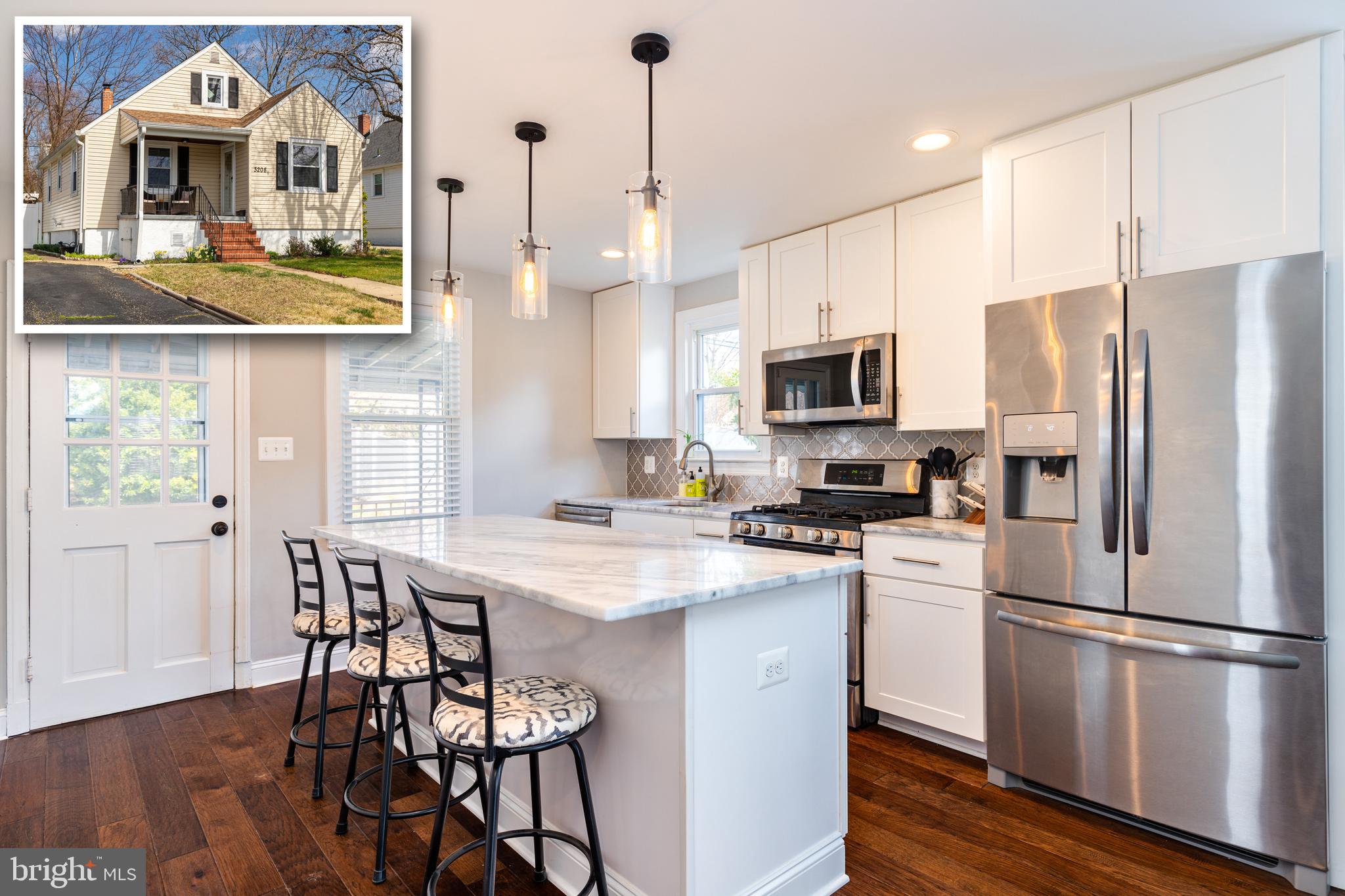 Completely renovated in 2019 this Cape Cod home is located on a quiet one way street just 2 blocks from Double Rock Park! Open concept main level with tons of natural light, 2 bedrooms and full bath. Kitchen features quartz countertops, stainless steel appliances and soft close cabinets. Primary bedroom on the upper level with walk-in shower, spacious closet and skylights. Fully finished basement provides a fourth bedroom, large laundry room - with custom cabinets, full bath, additional living area and access to the fully fenced backyard! All major systems only 3 years young! This home won’t last long!!