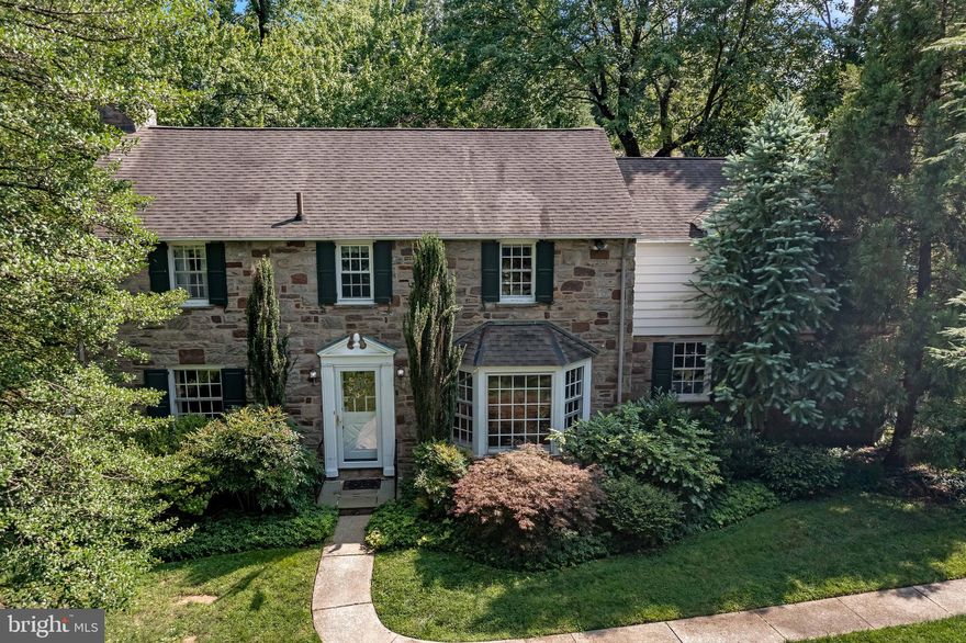 OPPORTUNITY KNOCKS!!!!  Looking for a STATELY, PRISTINE, TURN-KEY MOVE-IN-READY 1940's STONE Main Line Colonial w/ GREAT CURB APPEAL that is perfectly nestled on a QUIET STREET and PRIVATELY SET on a 3/4 +- acre in PRIME GLADWYNE NEIGHBORHOOD...???  THIS IS YOUR RARE OPPORTUNITY!!!   This elegant home has been well loved and carefully improved by the current owner. This impeccable 4 Bedroom 2 & 1/2 Bath home offers character & details of a By-Gone-Era, Modern Amenities & ABSOLUTE MOVE-IN CONDITION. This SOLID home has SO MUCH TO OFFER from the beautiful STONE & SIDING FACADE (no stucco), to the Specimen Plantings & Flagstone Walkway to the CHARMING STONE PATIOS & GREAT INDOOR/OUTDOOR FLOW, this house exudes ELEGANCE! Step inside and marvel at the Sun-Drenched Interior, gleaming newly refinished Hardwood Floors & GREAT FLOW & TRADITIONAL FLOOR PLAN. Large Living Room w/ beautiful Marble Fireplace, Sun-Drenched Dining Room w/ Huge Bay Window accesses the Architect Designed Eat-In Kitchen w/ abundant cabinetry, durable Corian Countertops Imported Italian Tile, Updated Stainless Steel Appliances, Double Sinks w/ Sprayer & Filtered Water Dispenser + AMAZING CIRCULAR BREAKFAST ROOM OVERLOOKING THE SERENE REAR YARD w/ door to the GORGEOUS FLAGSTONE PATIO (Perfect for Outdoor Entertaining, BBQ's and Al-Fresco Dining) -- an additional door accesses the kitchen from the 2 CAR GARAGE w/ INSIDE ACCESS (Perfect for bringing your groceries in).  Completing the 1st Floor is a HOME OFFICE w/ built-in desk & bookshelves, HUGE PICTURE WINDOW w/views of the lush landscape, door to the flagstone patio and right next to the NEW LUXURY MARBLE POWDER ROOM w/ beautiful Honed CARRARA Marble floors & Marble Subway Tiled Walls & Moldings + designer sourced vanity & gorgeous fixtures -- it is a STUNNER!  The beautiful flared staircase leads to the 2nd floor that offers LARGE PRIMARY SUITE w/ WINDOWS on 3 EXPOSURES, Dual Closets & Full Bath w/ Imported Tile floors and walls, Frameless Glass Shower w/ Glass Mosaic accents and marble-topped vanity.  There are (3) additional Large Bedrooms &  NEW beautiful CARRARA MARBLE BATH w/ Chevron marble flooring, Tiled Walls, Deep TUB/SHOWER & Marble Vanity.  The WALK-OUT LOWER LEVEL is NEWLY REFINISHED and offers Playroom, Homework Areas + an unfinished section w/ Storage, Utilities & Laundry.  Additional features and improvements include: NEW HIGH EFFICIENCY HVAC (2019), NEW GENERAC GAS GENERATOR(2018), NEW REFINISHED HW FLOORS(2018), NEW SEPTIC SYSTEM (2018), NEW FINISHED BASEMENT (2018), (2) NEW MARBLE BATHROOMS (2018), NEW RH LIGHT FIXTURES, WHOLE HOUSE PAINTED  +++.  Walkability, a most CHARMING NEIGHBORHOOD, TOP RATED LOWER MERION Schools & Turn Key Move-In Condition make this BEAUTIFUL HOME ONE NOT TO BE MISSED - DO NOT WAIT!!!