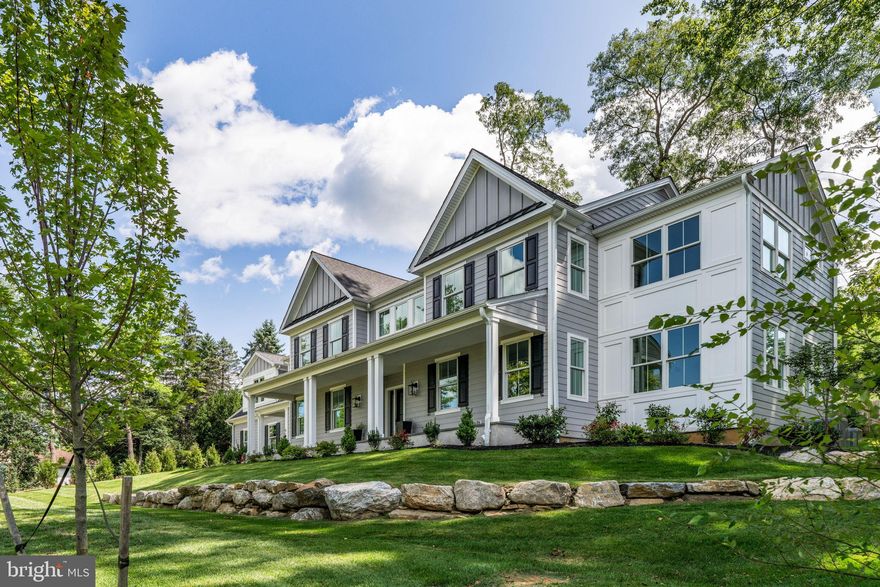 Just completed new construction in Villanova, Lower Merion Township. This expansive home offers multiple living spaces on the first floor, a traditional center hall foyer entry, and a convenient entry from the garage that leads into a mudroom. A powder room is located just past the mudroom. The gourmet kitchen is perfect for both function and entertaining. Thermador appliances, 6 burner range, and a wet bar that serves the family room/dining room are highlights of the kitchen. The kitchen is open to an eat in area and family room with gas fireplace. A sunny bonus room could be used in many ways- office, playroom, or den. Upstairs, you'll find 5 bedrooms, 3 full bathrooms, and the laundry room. The primary suite is spacious and has a fully outfitted walk in closet. There is a bonus room off the primary suite that could be used as a second closet, office, workout space, or a vanity room to get ready in. The unfinished basement could be finished by the builder for an additional cost- inquire for plans and pricing. There is also an option for a 4th full bathroom on the second level. Beautiful sunsets are within view from the front porch, and the cul-de-sac location is convenient to 476, Conshohocken, and King of Prussia.