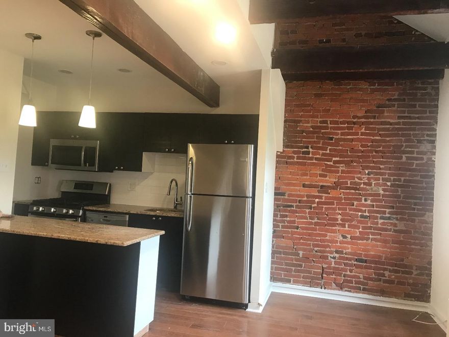 1 MONTH FREE ON A $1,775/MONTH RENT- 9-12 MONTH LEASE WELCOME      BRAND NEW dramatic architect designed tri-level 1 bedroom plus den in historic townhouse. The apartment has been completely renovated to combine modern amenities & historic detail. Close to Jefferson & Pennsylvania Hospitals, public transportation, I95, 76, shopping, restaurants and all that the city has to offer. These stunning renovations include New Hardwood Floors Throughout, High Ceilings, New Central Air/Gas Heat, Wood Burning Fireplace in Den with Marble Surround, New Tile Bathroom with Tub & Shower, Dramatic Spacious Open Design LR/Kitchen/DR with Exposed Brick Wall. All New Chef's Kitchen - SS Appliances: 5 burner gas stove, dishwasher, microwave, garbage disposal, lots of cabinets and granite counter tops, Breakfast Bar. Energy Efficient Double Pane Windows. Washer/Dryer in Unit. Lots of Closets & Storage Space. NO DOGS. CATS OK. Requires first month rent, last month rent & security all due upfront at lease signing.