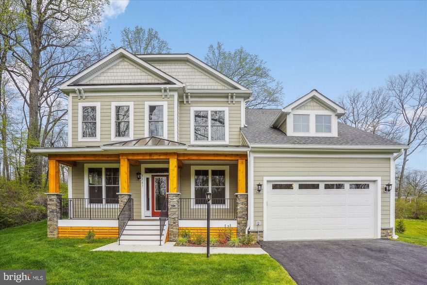 PRICED JUST REDUCED BY $50,000 TO SELL!  Away from the crowds in this sought-after neighborhood in Falls Church and very close to the Congressional private school! Brand new custom home ON 1/2 ACRE by a  builder that is renowned in the local area and it comes with a builder warranty.  The exterior is finished with cement siding and the fully covered porch has trex flooring with stone and cedar pillars. This carefree and relaxed lifestyle can be yours in this beautifully designed THREE FINISHED LEVELS spacious home.   Watch nature just outside your windows looking over the large landscaped and tiered garden with mature bushes and trees for privacy and entertaining.   There are 6 bedrooms and 5.5 bathrooms including the large in-law suite with a double sink vanity and separate shower.  The Chef's kitchen with stainless steel appliances overlooks the breakfast area and the family room.  Just off the side of the breakfast rm/kitchen is the bright morning room.  The main level is finished with hardwood floors including the mud room off the garage.  Wonderful walk-in pantry located in the mud room for convenience.   A first-floor study is located just off the foyer and in the front of the home. 
 Hardwood stairs take you up to the upper level where you walk into the expansive main bedroom through double doors.  Off the main bedroom is a sitting room or make it a private office, and then the double-sized walk-in closet will have you gasping at the size.  The luxury main bathroom has a very large shower enclosed with frameless shower doors.  Included in the bathroom is a standalone bathtub. The secondary bedrooms, some of which share a jack-and-jill bathroom, and a private suite with its own bathroom.  The laundry room is conveniently located on the upper level at the end of the hardwood floor hallway.  The basement is fully finished with a large rec. room, bedroom, and bathroom, and there is an 8' areaway that brings in lots of light.   Plenty of storage space.  This dream home has harmony with nature and a welcome escape from the city blues.  Must See! It is a beautiful home on a fabulous large lot!  Open House on Sunday, October 15th 12 noon till 1:30 p.m.