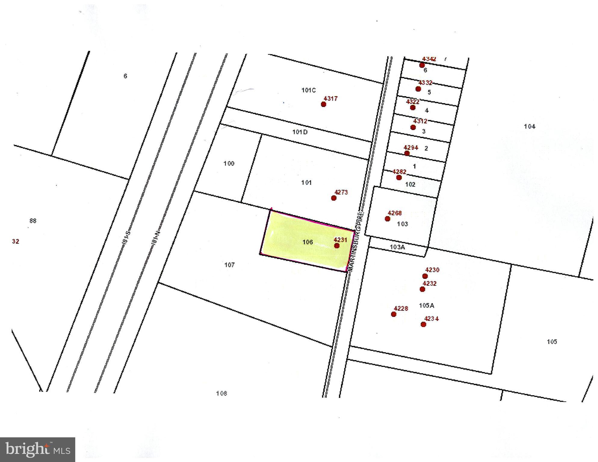 Valuable Commercial Property: 3 Acres Zoned M-1. Direct Access to Martinsburg Pike. Public water & sewer to site. Other adjacent parcels available for purchase.
