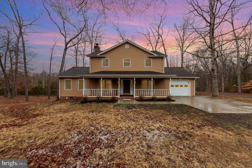 Private Wooded lot with a pond, over 4 acres  wood burning fireplace for those crisp fall and winter days.  One car attached garage Across from Germanna College. Storage Outbuilding.  Close to shopping, restaurants, winery and civil war properties rich in history.  Four bedrooms one on main level with many features 3.5 bathrooms,.  New washer and Dryer added