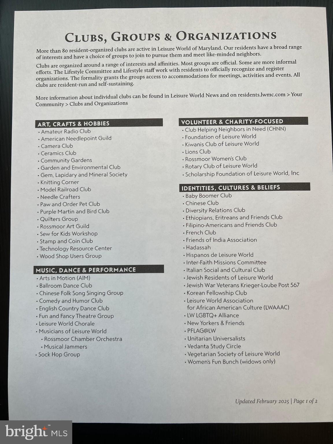 LEISURE WORLD - Residential