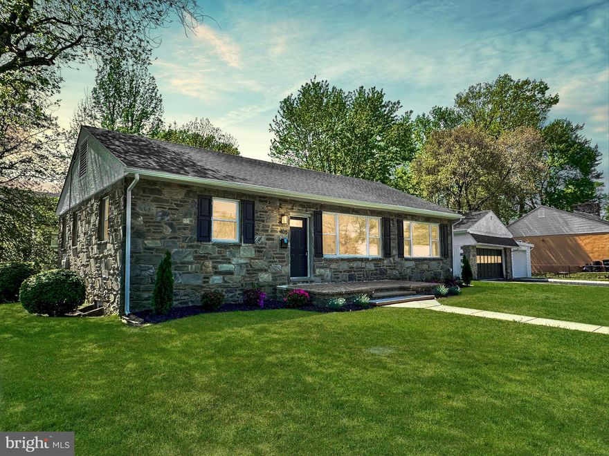 Welcome to 405 Brighton Terrace, an impeccably remodeled stone residence set on a corner homesite in desirable Ridley Township. Offering the ease of one-level living, this 3-bedroom, 2-bath property seamlessly blends classic architecture with refined, modern updates throughout. Step inside to a sunlit, open-concept layout enhanced by expansive windows and stylish new finishes. At the heart of the home is a stunning gourmet kitchen featuring a generous island, gleaming quartz countertops, stainless steel appliances, and custom cabinetry — ideal for both everyday living and entertaining. The finished lower level provides exceptional flexibility, complete with a beautifully tiled full bath, perfect for a guest suite, home office, or additional living area. Additional highlights include an oversized two-car garage, all-new flooring, and upgraded HVAC, plumbing, and electrical systems for turnkey low maintenance living for years to come. Perfectly located just 20 minutes from Center City Philadelphia and 10 minutes to Philadelphia International Airport, with easy access to I-95, I-476, local parks, shopping, and dining. Situated within the highly regarded Ridley School District, this exceptional property offers both elegance and convenience in one of Delaware County’s most sought-after communities.