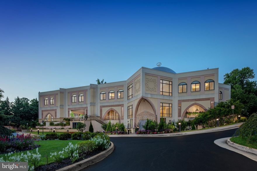 Unique Opportunity:  Religious center with attached residence on almost 5 acres.  Over 20,000 sq ft under roof.  Spacious central gathering area topped with center dome.  Three level grand foyer leading to an elevator and 2 wide stairways to central area.  4 large meeting /class rooms encircle the gathering area on the upper level.  Hallway to residence boasts three additional library/meeting rooms.  Control room for audio/visual presentations. Two additional rooms on main level, currently used as offices.  Large residence with 4 bedrooms, 3 full plus 2 half baths.  Could possibly used for for children's classrooms. Solar panels on the roof keep utility cost to a minimum. Two car garage on lower level of residence. The entire property is surrounded by a solid privacy wall.  Over 40 parking spaces.  Land in front and back of building could be built out for additional parking if needed.