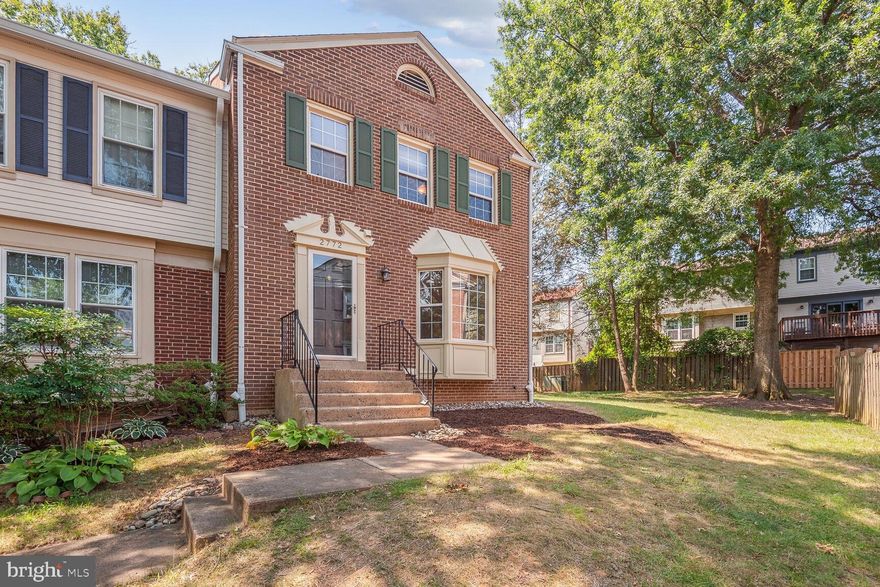 Lovely light and airy 3 bedroom end unit townhome nestled in a cul-de-sac in highly desired Dunn Loring Village. Walking distance to the Dunn Loring metro and the Mosaic District. Tons of upgrades throughout.  Hardwood floors on upper 2 levels, laminate plank on lower level.  Updated kitchen with beautiful backsplash, granite countertops, recessed lighting and custom cabinets.  All baths updated.  Wooden blinds on main level and 2 of the upper bedrooms.  Step out from the dining room to the large custom built patio and fully fenced backyard, perfect for outdoor entertaining. Common area space with mature trees directly behind the home adds a park like feel.  Walking path encircles the community with tennis courts, playground and picnic area on one end and walking path to the metro on the other.   Close to all major routes for commuting. Take your pick of dining, shopping and entertaining options from the Mosaic district, the shops around the metro and other areas close by. Such a great community and a great place to live. Don't miss this one.   Available for Jan. 1 occupancy or sooner.