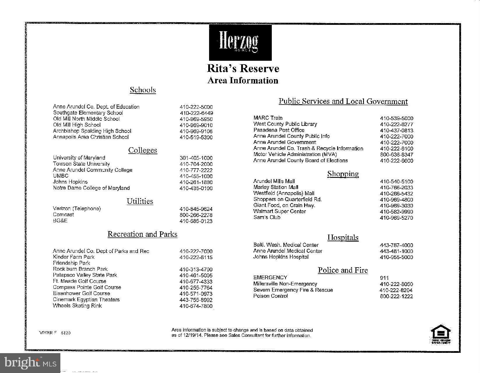 RITA'S RESERVE - Residential