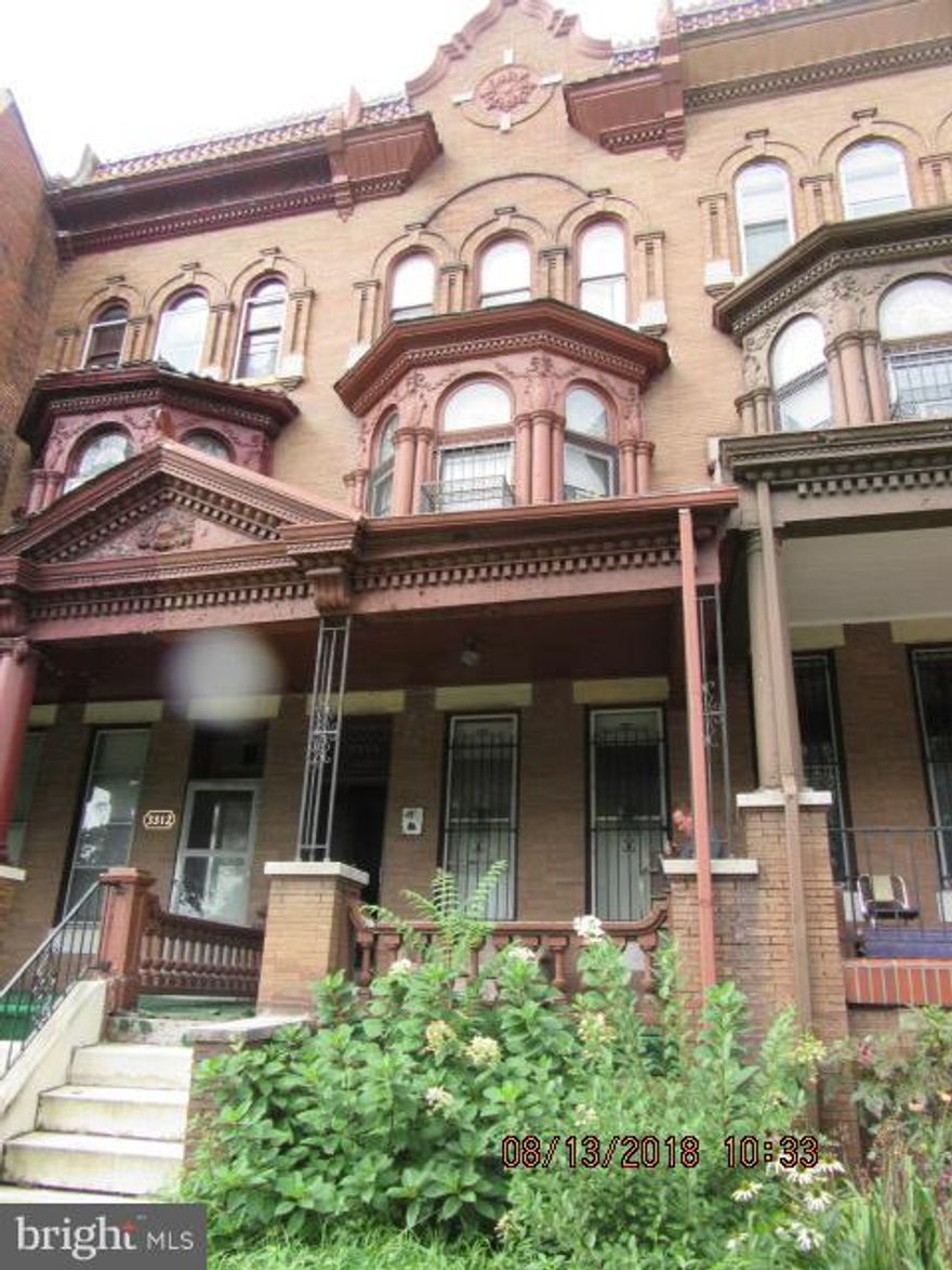 PENDING RELEASE*Opportunity to own huge Victorian in Reservoir Hill*6 bedrms, 2 full and 2 half baths*Original wd flrs*updated kit w/granite counters*Sep DR and several sitting rooms*Property did have zoned heating and AC*Fully fin LL*Enclosed back porch*2 decks*Cov front porch*Lrg concrete shed in back*Seller's title co. to hold deposit*Needs work*Sold AS IS*Property has lead paint & buyer will have to abate