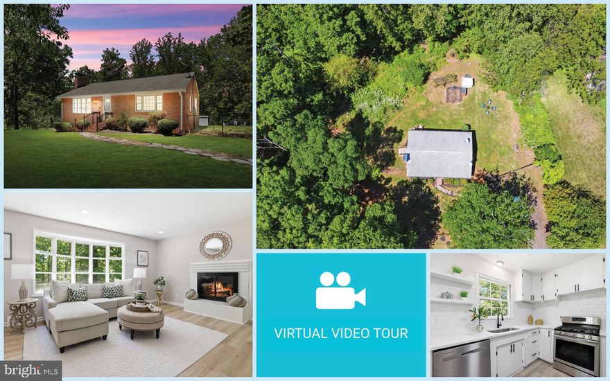 Rare opportunity to own a 5-acre property in the low $500K! This beautifully renovated 3-bedroom, 2-level brick rambler offers a spacious, light-filled floor plan with updated LVP flooring, recessed lighting, and abundant windows throughout.
The inviting living room features a wood-burning fireplace and a charming bay window that fills the space with natural light. The updated kitchen is thoughtfully designed with quartz countertops, new stainless steel appliances, modern black hardware, and a sleek subway tile backsplash. A delightful eat-in dining/breakfast nook just off the kitchen is surrounded by windows and anchored by a glass-paneled door, offering seamless indoor-outdoor living and tranquil views of the surrounding landscape. Three generously sized bedrooms and a stylishly renovated bathroom with a new vanity, mirror, tile, and flooring complete the main level.
The lower level provides a versatile rec room, additional lounge area, laundry area with newer full-size washer and dryer, utility room and additional storage, with potential to expand into additional living areas, along with direct access to the outdoors. Step outside and experience your own private oasis featuring a peaceful fenced yard backing to woods, charming chicken coop, mature fruit and nut trees, and expansive open land perfect for gardening, recreation, relaxing, entertaining, stargazing, or even camping in your own private setting. Generous driveway provides ample parking and adds to the ease and functionality of this exceptional property.
Conveniently located approx 6 miles from Old Town Warrenton, with easy access to shopping, dining, and everyday conveniences. Enjoy nearby destinations such as Shenandoah National Park, Skyline Drive, Luray Caverns, local wineries, and scenic trails. Equestrian enthusiasts will appreciate the proximity to Warrenton Hunt and Old Dominion Hounds. Commuters will love the easy access to Warrenton, Marshall, Culpeper, and major routes including Rt. 66, Rt. 211, and Leeds Manor Road.