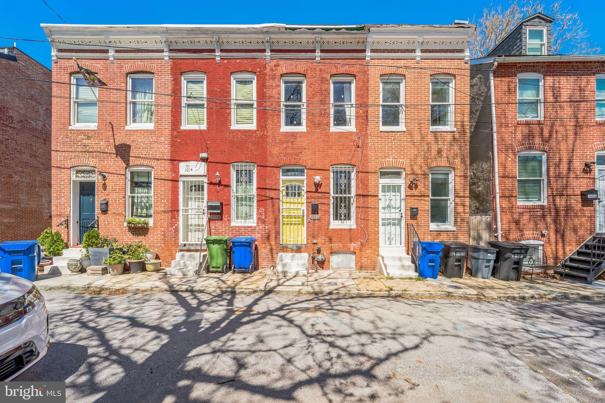 Contemporary industrial big renovation completed by architect/builder when owner purchased in 2018.. Exposed brick wall in living room and bedroom, concrete countertops, curved stair to large loft style bedroom with dressing area upstairs. Unique architectural detail throughout. Rear fenced yard with trees at back and stone terracing. Open concept living. Energy efficient Mitsubishi built-in units for AC and Heat. Across from community garden. Short walk to newly opened Hollins Market. Close to Camden Yard and University of Maryland facilities and hospital. Lower level cellar for storage and utilities provided by built-in stairs.