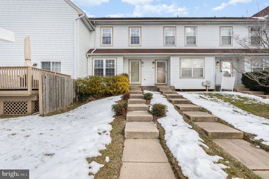 Welcome home to this beautifully updated 3 bedroom 2.5 bath townhome minutes from the heart of Bel Air! This move-in-ready gem boasts freshly painted walls, trim, and doors, brand-new carpet, and luxury vinyl plank flooring that adds style and durability. The cozy eat in kitchen shines with newly painted cabinets, offering a modern and refreshed look perfect for any home chef.  The bright  spacious living room/dining room combination provides plenty of space for dining, relaxing, or entertaining.  A sliding glass door in  the living room leads to a low-maintenance composite deck providing the perfect place to BBQ while entertaining family and friends, or to simply relax and enjoy the outdoors or unwind after a long day.  The back yard is easily accessible using the deck stairs.  Enjoy additional living space in the finished basement, ideal for a family room, home office, or gym.  Located close to shopping, dining, schools, parks, APG, and 95, this home combines comfort and convenience in an ideal location.  Updates include Roof (2017), HVAC (2011), water powered sump pump back up.