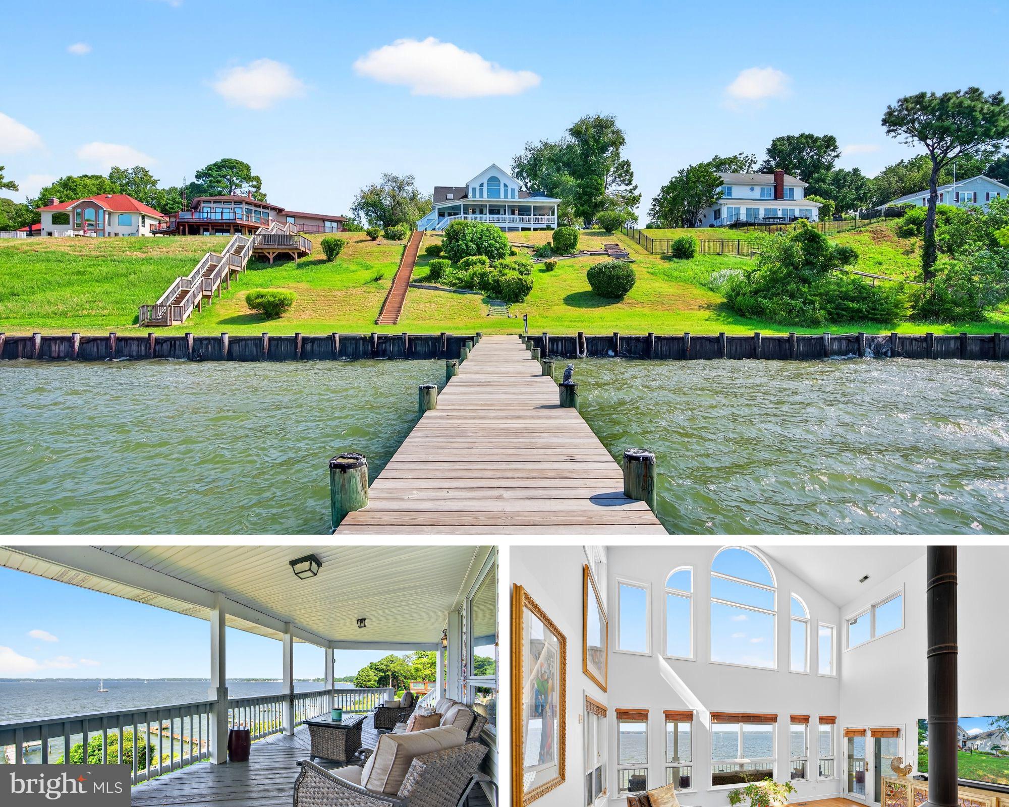 This stunning custom-built waterfront home sits on the Patuxent River with sweeping, unobstructed views you can enjoy from the wraparound porch, perfect for morning coffee or sunset wine. From the moment you arrive, you’ll notice the attention to detail and quality craftsmanship throughout.
Designed with flexibility in mind, the home features *two owner’s suites*, including a spacious main-level suite—ideal for multi-generational living or private guest accommodations. The layout flows seamlessly from one beautiful space to the next, showcasing rich hardwood floors, a wall of Palladian windows that flood the home with natural light, and a gourmet kitchen with granite countertops and high-end finishes.
Downstairs, the fully finished walk-out lower level offers a complete second living space—perfect for guests, a home office, or an in-law suite.
Step outside to a brand-new private pier that invites endless waterfront fun—whether you're boating, crabbing, or simply enjoying the breeze off the river. There's also a 2-car garage and ample storage for all your gear.
Located in a quiet waterfront community, you're just minutes from local marinas and dockside dining. Whether you're paddling along the shoreline, grabbing dinner with water views, or setting sail for a weekend adventure, this home puts you at the center of it all. And yet, you're still close to local shops, schools, and commuter routes.
If you’ve been searching for a home that offers elegance, comfort, and the ultimate waterfront lifestyle—this is the one.
