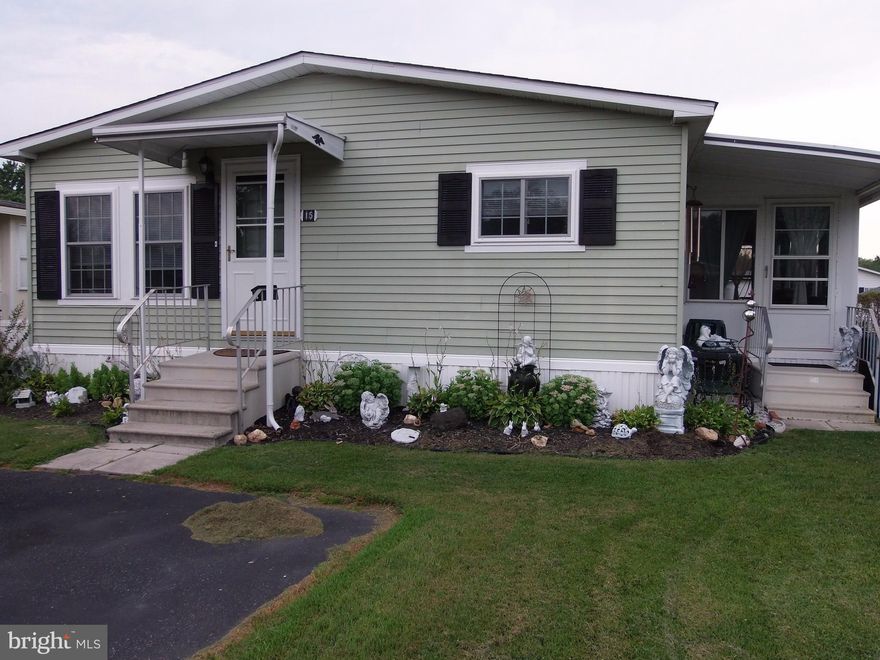 Lovely home on one floor. 28'X48' double wide mobile home total living area 1344 s.f., plus a 8'X20' 3-season porch, for a total 1504 s.f. Hyde Park 55+ community. Spacious rooms, storage shed w/electric & work bench. Nice yard. Community pool, fitness rm & activities. Convenient location. Some furnishings available by separate purchase. Buyers must be approved by Park Mgt. Buyer rents the ground.