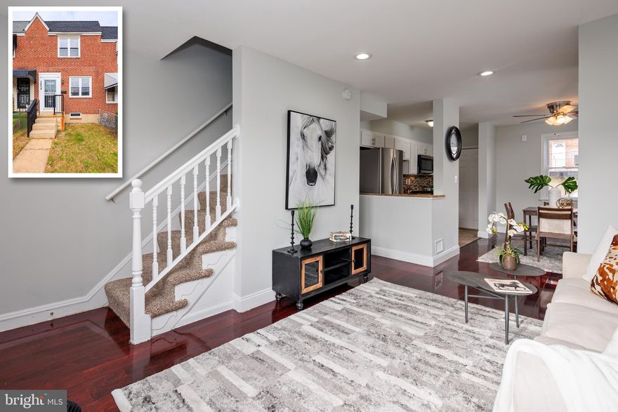 PICTURE PERFECT ROW HOME!  Enter into your open concept living area with engineered hardwood flooring that seamlessly flows throughout.   Enjoy a newly renovated kitchen with custom white shaker cabinetry, granite counter tops and stainless steel appliances.  Upstairs you will find two spacious bedrooms and a full remodeled bathroom with ceramic tile throughout.  The basement has been partially finished adding another large living area.  This home has just been freshly painted and features many improvements so you can pack your bags and move right in.  House is vacant and easy to show so schedule your showing today!