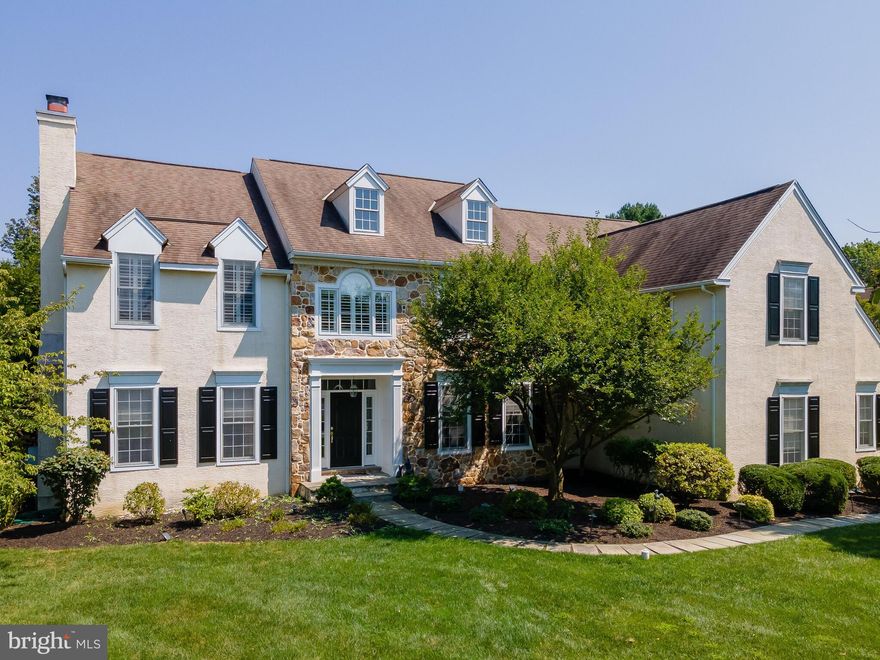 First time offered by original owners in popular “Kentmere,” a cul de sac enclave of 11 homes.  This five-bedroom home of unparalleled design in a spectacular setting. Interior highlights include a stunning front to back foyer with French doors to two-tiered patio; open floor plan, hardwood floors on the first two levels and gorgeous millwork.  The striking living room with fireplace opens with double doors to the spacious study.  Entertaining in the large dining room with seating for multiple guests or for holiday dinners is nicely positioned next to the butler’s pantry area of the expansive kitchen. A gourmet epicurean kitchen with huge island seats six at the breakfast bar. A chef’s dream of Sub Zero, commercial stove with griddle, trash compactor. Large working area.  This opens to the stunning sundrenched morning room with cathedral ceiling that overlooks the patios and gorgeous grounds. The fabulous family room was bumped out 4 ft. across the back in construction has a 16 ft. high cathedral ceiling, fireplace and wall of windows for viewing the professionally landscaped grounds.  The second floor is equally remarkable with master suite featuring a tray ceiling, sitting room and newly updated master bath. There are four additional generously proportioned bedrooms plus a computer/ loft room and a large laundry room complete with cabinets and  full-sized window. The finished lower level family room has daylight windows, area for a pool table, separate large workout room and another large playroom or space for use at your discretion.  The spectacular grounds offer another level of living surrounded by lush specimen plantings, a beautiful three-drop waterfall to an amazing koi pond. Enjoy entertaining al fresco overlooking the mature landscaping and soothing sounds of water and nature.  Multiple sitting areas and patios designed and installed by Waterloo Gardens.  The extensive landscaping and pond created by Turpin Landscaping  has been selected to be part of the Brandywine Valley Water Garden Tour (benefits Chester County Food Bank).  Breathtaking and private. This stunning home was built by the premier Main Line builder Jim Norcini and is located close to the train, all amenities, 202, the Pa turnpike, Chester County trail and the fabulous restaurants on the Main Line.