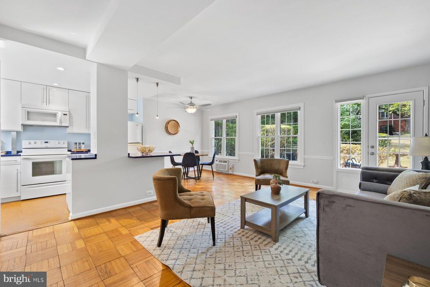 Welcome to 3332 Martha Custis Drive – where classic charm meets modern comfort in the heart of Parkfairfax.

This beautifully maintained Garfield 1-bedroom, 1-bath condo offers a warm, inviting layout with timeless parquet flooring, fresh neutral tones, and generous natural light throughout. The spacious living and dining areas flow seamlessly into a renovated kitchen featuring sleek quartz countertops, modern appliances, and smartly designed cabinetry with built-in storage solutions — maximizing function in style.

A great feature is the large private patio, which expands your living space outdoors — the perfect setting for al fresco dining, quiet morning coffee, or unwinding at the end of the day. Just beyond is a garden bed area where owners can add their own plants and blooms, bringing a personal touch to this tranquil setting.

Additional features include a spacious bedroom with ample closet space, an updated bathroom and in-unit washer/dryer. 3 year old high performing energy-efficient windows and heating/cooling system for year-round comfort and low utility costs. Top-down/bottom-up blinds in the main living areas and bedroom provide flexible light control and privacy throughout the day.

Living in Parkfairfax means more than just a home — it’s a lifestyle. Enjoy access to three pools, tennis courts, fitness centers, wooded trails, tot lots, and beautifully maintained common spaces, all just minutes from Shirlington Village, Del Ray, Old Town, and D.C. Easy access to I-395 and public transit make commuting a breeze.

Whether you're a first-time buyer or simply looking for a peaceful, well-connected place to call home, 3332 Martha Custis Drive delivers charm, functionality, and community in one perfect package.