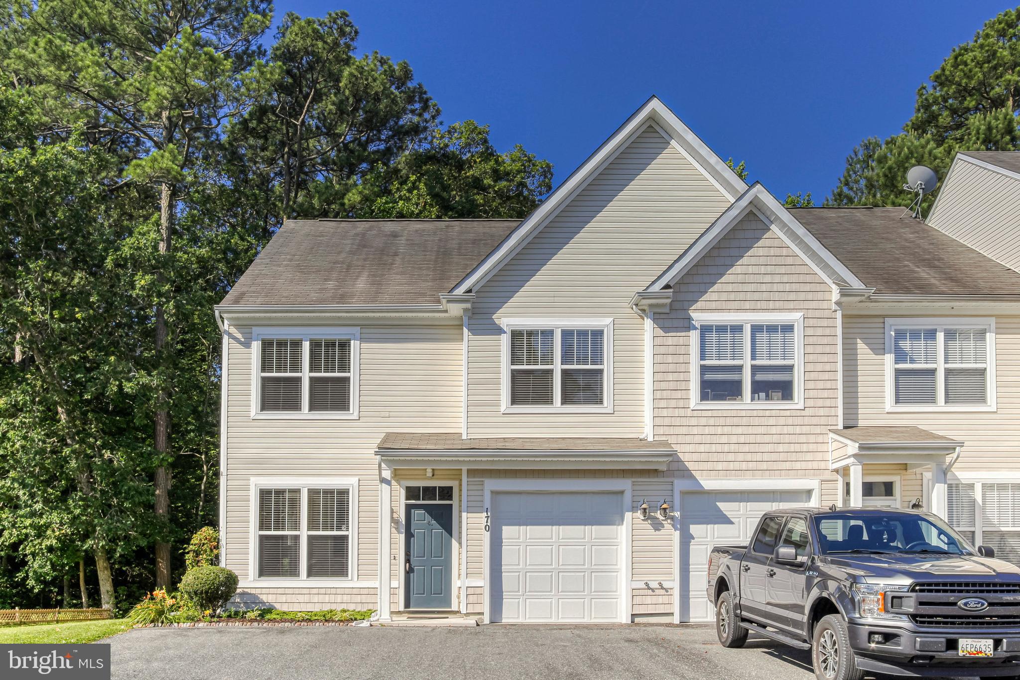 Come see this beautiful end-unit townhome in one of Berlin’s most wanted communities of Decatur Farm. This well-maintained open floor plan 3 Bedrooms, 2.5 Bath two-story home features walk-in closets in every bedroom, upgraded kitchen countertops and appliances, one car garage, and a rear patio backing to a peaceful forest. The open living area on the first floor seamlessly connects with the kitchen and family room with ample space for entertaining. The primary bedroom upstairs facing mature trees is offering privacy and natural shade. The home has a new water heater. Community amenities include a large outdoor pool with splash pad, playground, fitness center, and clubhouse Decatur Farm residents can use for birthday parties or larger events free of charge. A short walk to the park with walking trails, tennis courts, and Berlin Main Street restaurants, minutes from Ocean City and Assateague Island Beaches, this townhome offers the best of coastal living.