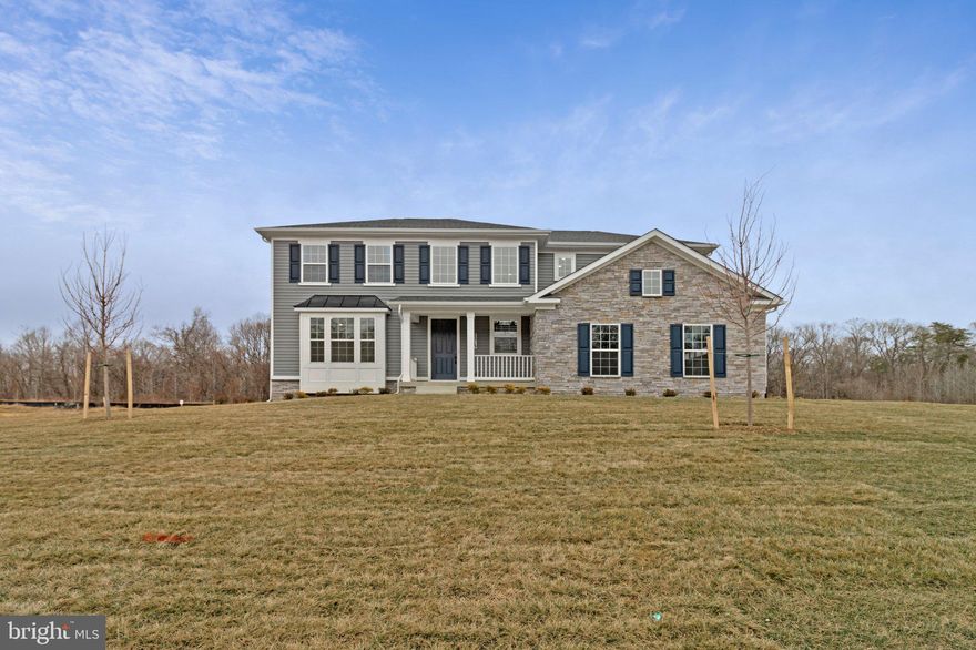 Preston Elevation E with stone water table, an inviting covered porch, and continues to impress with formal dining room, spacious great room with electric fireplace, well- appointed kitchen featuring a center island, walk - in pantry and nook. A mudroom, full bath, with bedroom on 1st level, private study with French doors, Gormet kitchen, upstairs has laundry and loft area, three secondary bedrooms with shared bath, elegant primary suite boasting an attached bath and expansive walk-in closet. sunroom off the rear of home with covered porch and finished basement with additional bedroom and full bath