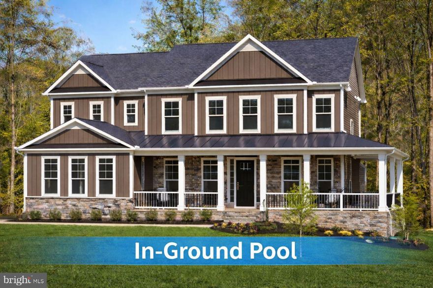 NEW CONSTRUCTION — MOVE-IN SUMMER 2026. Custom-built 5,100+ SF colonial on 2.3 private acres with in-ground pool, pond views, and no HOA. Minutes to the Town of Warrenton with all the privacy of a country estate.

Three finished levels of premium living positioned on a wooded knoll off Meetze Road overlooking a picturesque pond. This is the kind of setting that stops you in your tracks — geese gliding across the water, mature trees framing the property, and nothing but peace and quiet in every direction.

The main level is designed for living and entertaining. A wraparound porch greets you at the front — perfect for morning coffee or watching the pond come alive at sunset. Inside, the open-concept great room flows into a kitchen built for gathering, anchored by an 8-foot island with seating. Step through to the screened porch and deck off the back of the kitchen where you'll overlook the wooded yard and your private in-ground pool. A separate dining room provides space for formal occasions, and a private office with its own entrance off the wraparound porch gives you a dedicated workspace without interrupting the flow of the home. Natural light pours in through windows across the front and rear elevations, creating a bright and spacious feel throughout.

The upper level features 3 bedrooms and a loft — or configure as 4 bedrooms if you prefer. The primary suite is generously sized with a walk-in closet and luxury bath. Upper level laundry keeps daily routines convenient. 9-foot ceilings on both the main and upper levels.

The fully finished lower level walks out directly to the pool area. A large family room and entertainment space anchors this level — wide open for game tables, media setups, or however you envision it. A full bath, large storage closet for pool supplies and equipment, and your choice of luxury vinyl plank or carpet complete the space. Double doors open to the backyard and pool, making this the ultimate indoor-outdoor entertaining level.

The in-ground pool is situated in the back right of the home with concrete surround, fencing, pool heater, and cover included. This is a turnkey property — no extras to chase down after closing.

2.3 acres with plenty of garage and driveway parking, no HOA restrictions, and a location that puts you minutes from Warrenton's shops, dining, and commuter routes while feeling a world away.

Currently under construction with a projected completion of July/August 2026. Secure this home now, place your deposit, and select your interior finishes, exterior siding, and brick color to make it yours.