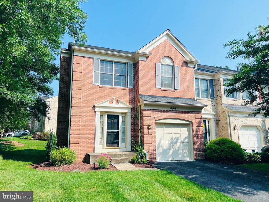 Stunning End-unit townhouse in Timberland community, just in-time for the great schools! This move-in ready house boasts numerous bright spots, including but not limited to hardwood flooring through the whole main level, updated eat-in kitchen with granite countertop, stainless steel appliances and gas cooking, formal dining room, lovely living room leading to a large deck. Upper level features a spacious master bedroom with walk-in closet and amazing master bath, 2 other sizable bedrooms sharing  a full bath and laundry room. Finished basement has a large rec room and lots of storage space.  Enjoy the lawn care, tennis court and playground provide by the HOA and perfect location near major routes.