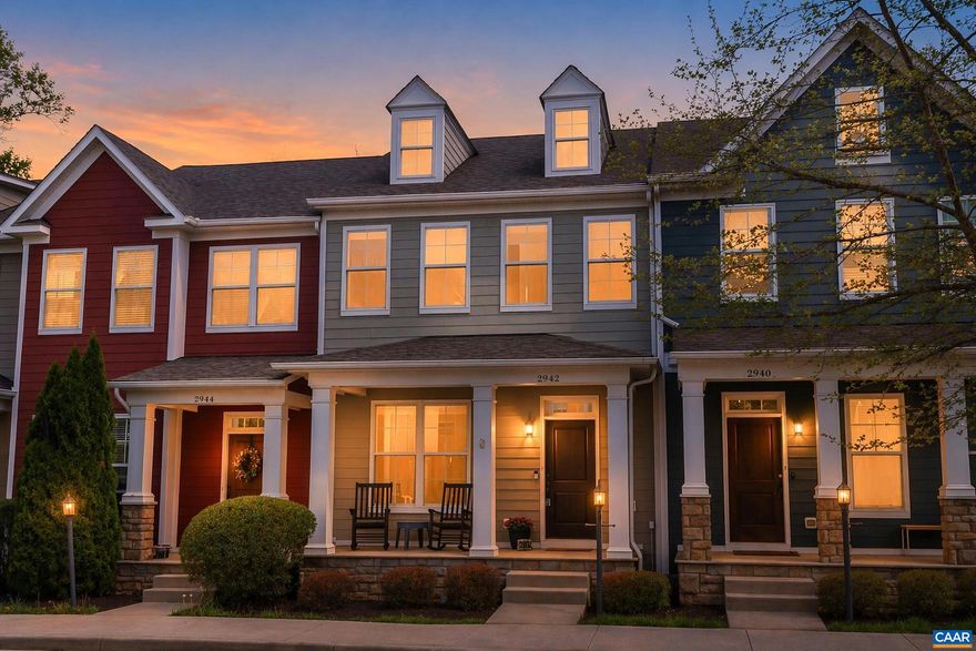 Freshly updated and perfectly placed! See this stunning 3 BR/3.5 BA townhome one-mile from Hollymead Town Center with fresh paint and new basement level carpet.  Interior Highlights: Dual-master upper level + finished basement. Open floor plan with 9' ceilings & gas fireplace. Kitchen features Merillat cabinets & gas cooking. Luxury Vinyl Flooring in the dual master suites.  Energy & Quality: Trane furnace & Rinnai tankless hot water. Foam insulation & Low-E windows. HardiePlank siding for low maintenance. Outdoor Living: Large 10x16 deck overlooking private woods and a running stream. Approved rear gate has access to the stream. Raised beds in yard.  Convenient to shopping and dining while enjoying the peace of a wooded backyard. Owned since 2015 and ready for immediate occupancy!,Granite Counter,Maple Cabinets,Fireplace in Family Room