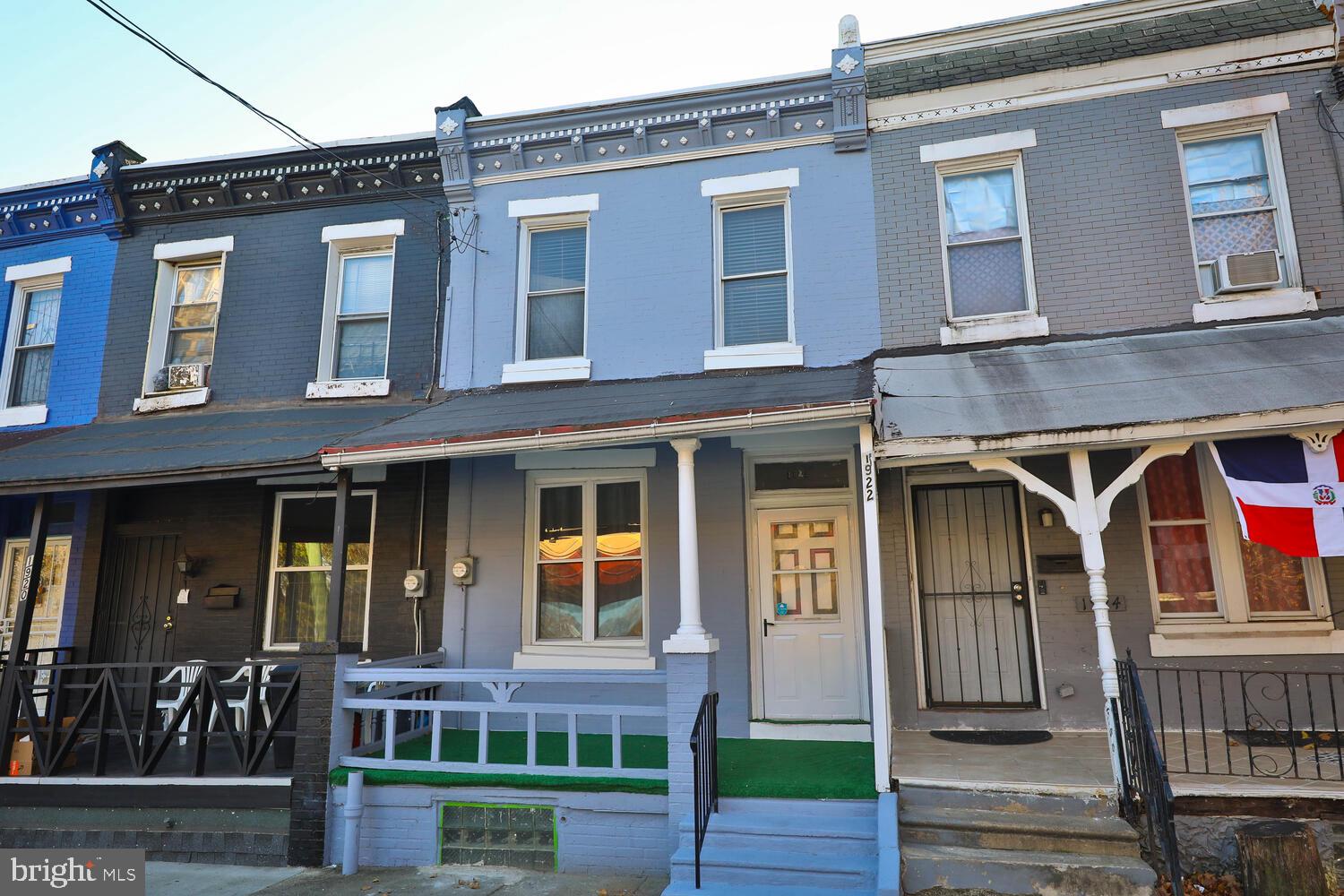 Near Center City in North Philadelphia, Hunting Park offers various row homes around a picturesque neighborhood park. With its narrow lanes lined with stores and restaurants, Hunting Park is a typical urban neighborhood. The neighborhood is quite walkable and features on-street parking, so a quick trip to a convenience store is a matter of blocks, a 10 minute walk to Temple University. Sweet porch front row home, c 1930, 4 beds, 1 bath, natural gas heat, cute back yard. A smart buy! property is an Estate; being sold in as is condition.