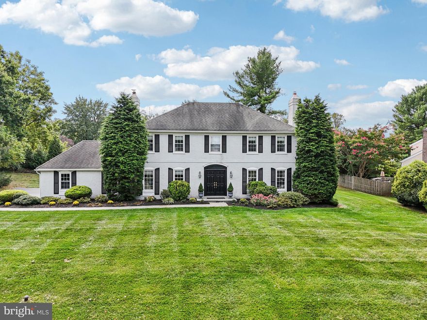 Set on a beautifully landscaped ½ acre lot in the popular Fox Fields neighborhood, this warm and inviting 4 BD, 2/1 BA French Colonial is the move-in ready home you’ve been waiting for!  Impeccably maintained and updated, this home has modern, neutral décor which creates a soothing atmosphere. The circular floor plan has open views from the renovated Kitchen to the inviting Family Room, where you’ll enjoy curling up in front of the fireplace during winter months. The expanded Breakfast Room has a serving bar built-ins and opens to the rear yard. Enjoy entertaining in the large Living Room which opens to the formal Dining Room. Upstairs is a generous Primary Bedroom which is flooded with natural light. It features two closets and a remodeled Primary Bathroom with an extra deep bathtub. 3 more Hall Bedrooms share a 2nd Full Bathroom. The spacious, sunny upstairs Laundry Room makes doing that routine chore a pleasure.  Drop off coats and other gear in the large rear Mudroom, with a bench and large closet, located just off the 2-car attached Garage. The finished Lower Level includes a TV area and separate game table area, 2nd powder room, built-in wet bar, and a partially finished utility/storage room. Ample space for recreation, fitness, and hobbies!  Step outside to an expansive rear paver patio overlooking the beautifully landscaped ½-acre yard—ideal for outdoor entertaining and everyday enjoyment. A short stroll away, you’ll find abundant neighborhood open space – where neighbors can walk and enjoy nature… and kids can play (or go sledding in the winter!) Close to schools and parks.  Convenient to the Haverford Community Recreation & Environmental Center, with easy access to Center City, shopping, and restaurants in Bryn Mawr and Ardmore. A rare opportunity in one of Haverford Township’s most desirable communities! Showings start Thurs. Oct. 2nd.
