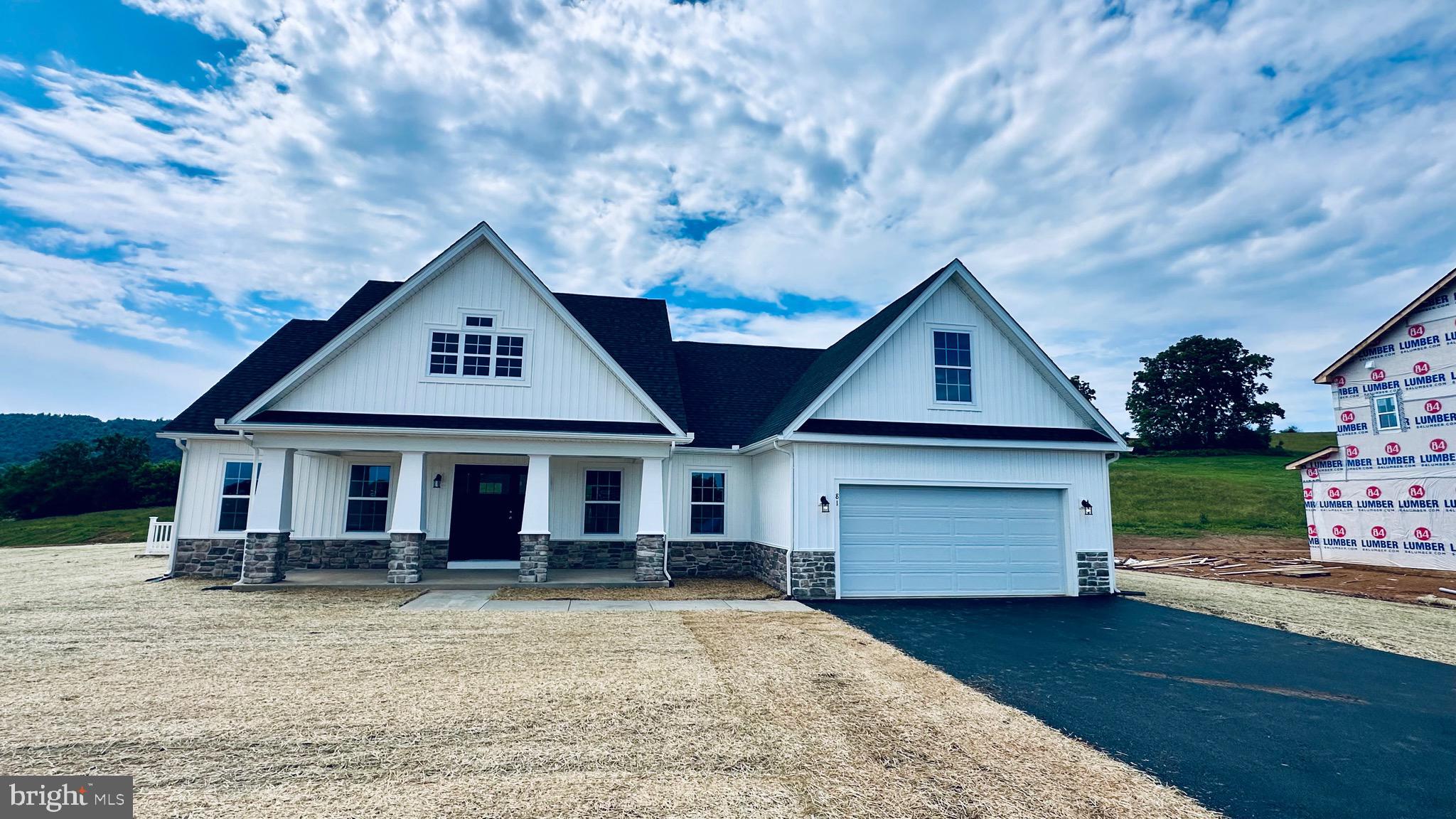 This Rancher boasts a unique floor plan in the beautiful Community of High View Estates, your own spacious 1.74 acre lot. This is the premier lot in the subdivision. This home features a front covered porch to enjoy all of the wonderful scenery. This home features 3 BR, 2 BA,, living room with cathedral ceilings, kitchen includes an island, stainless steel appliances, and granite countertops, master bedroom has vaulted ceilings and a private bathroom with a tiled shower and linen closet, & 2-car garage with opener.