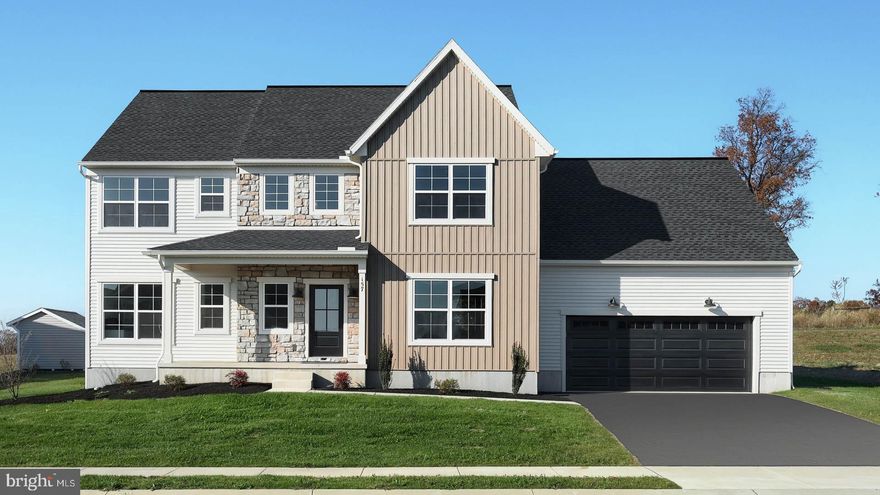 This craftsman style, 2-story home features 9’ ceilings on the first floor, a 2-car garage with an additional storage area, and a mudroom entry complete with a powder room and closet. Stylish vinyl plank flooring flows throughout the main living areas. The foyer is flanked by a formal dining room and a versatile, carpeted flex room. A butler’s pantry connects the kitchen and dining room along with a spacious pantry. The kitchen is well-appointed with stainless steel appliances, quartz countertops with a tile backsplash, and a large center island. Adjacent to the kitchen is a breakfast area with access to the rear patio. The cozy family room is warmed by a gas fireplace with a stone surround. On the second floor, the owner’s suite boasts an expansive closet and a private bathroom with a double bowl vanity and a tile shower. Three additional bedrooms with spacious closets, a full bathroom, laundry room, and a reading nook complete the second floor.