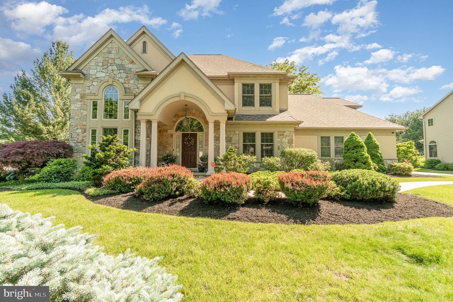 Beautiful 6-bedroom home located in Stoney Run and offers a host of luxurious features. As you enter, you're welcomed by a vaulted entryway, high-end finishes, beautiful moldings, and custom-built bookshelves. The home features hardwood floors and exquisite architectural details throughout. The kitchen is equipped with granite countertops, stainless steel appliances, and an island with a breakfast peninsula. Adjacent to the kitchen is a living room with arched windows, 20-foot ceilings, and a cozy stoned fireplace. The first floor also includes a family room with a vaulted ceiling and a primary bedroom, complete with a glass-enclosed shower, double vanities, and a walkout glass door leading to a cozy deck with a jacuzzi. Upstairs, there are four additional bedrooms and two bathrooms, each with built-in window seats. The lower level offers versatile finished space suitable for a game room, gym, or additional bedroom and includes a full bathroom. The deck, perfect for entertaining, overlooks a large backyard adjacent to a common green space area. From here, it's just a short walk to an 8-mile trail leading to Shank Park. The property also features mature outdoor landscaping, lighting, a new roof, and is conveniently located minutes from Hershey Medical Center, downtown Hershey, and Hershey Park.