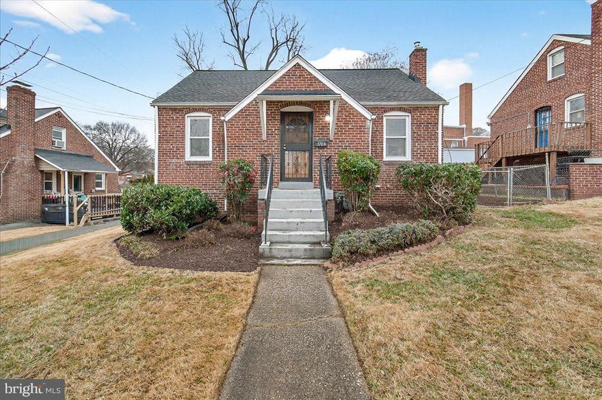 Charming brick Cape Cod in the heart of Hyattsville! The main level features classic oak floors and a bright kitchen with wood cabinets that go all the way to the ceiling, granite counters, stainless appliances, and a sliding door that opens to the backyard and patio.

The main floor bedroom includes a generous closet with an organizer, and the full bath has timeless subway tile and basket-weave flooring. Upstairs is a spacious bedroom with a large closet and ample storage. The large, unfinished basement offers additional storage space or room for expanding your living space!

Outside, the fenced yard is ready for gardening with a shed for additional storage.

Recent updates include a newer roof and a new retaining wall.

This is an ideal location, less than a mile to the West Hyattsville Metro and close to shops and restaurants in the Arts District!