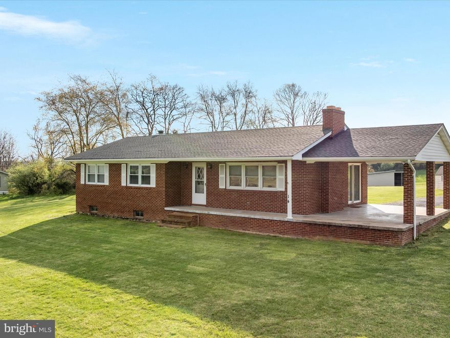 Looking for some country charm with room to breathe? This solid 1973 brick rancher sits on 1.45 acres with gorgeous mountain views and peaceful surroundings. It’s a one-owner home with 3 bedrooms, 2 full baths, and over 1,400 sq ft on the main level—plus a full unfinished basement with tons of potential.

You’ll find two cozy fireplaces—one in the living room and one downstairs—a newer roof (just 2 years old), and a reliable oil furnace (newer) as backup to the central heat and air. Enjoy mornings on the covered front porch that wraps around to the one-car carport.

Yes, it could use a little updating, but this place has great bones and tons of potential to make it your own. Located in Lebanon Church, VA, just minutes from I-81—it's a perfect mix of country living with convenience nearby.