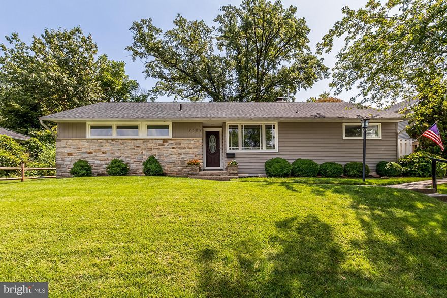 **Stoneleigh/Dumbarton/Towson school district **Enjoy single level living in the heart of Towson!  This picture perfect rancher has been meticulously maintained and updated. The flexible living space makes this home the perfect fit whatever your situation! The large addition off of the kitchen would make a wonderful master suite or in-law suite (door is currently stored in the attic and can be reinstalled). With a full bath and separate entrance, it offers both convenience and privacy. This room could also be a dining room, game room, family room, playroom,  etc.  On the other end of the home,  you will find the remaining bedrooms and the office. The office would also make the perfect den, nursery, or "zoom room." The back bedroom and office have huge windows with plantation shutters. The kitchen has 42" white cabinets, stainless steel appliances, and Silestone countertops. The living room features a wood-burning fireplace and sliders to the most beautiful stone patio!**Almost everything in this home has been replaced within the past 10 or fewer years   Marvin windows and doors (approx 10 years), roof and screen gutters (4 years), front door (5 years), kitchen appliances (3 years),  HVAC, oil burner, and Mitsubishi heating/cooling unit all installed within past several years.  The full bath in the hall has been fully renovated and a brand new full bath was installed in the addition/master suite, the back patio and privacy fencing were installed just a couple of years ago, and all interior doors were replaced. The whole house was painted about 3 years ago and the hardwood floors were refinished too!