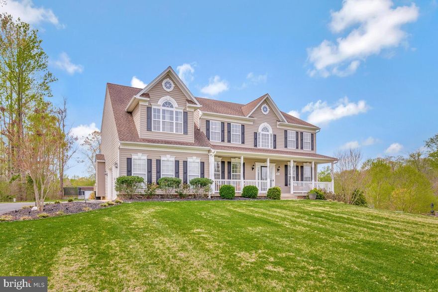 Welcome to this stunning 4 bedroom, 3.5 bathroom colonial home offering over 5,200 sq ft
of living space in the highly sought after College Station community.  The open floor plan seamlessly
connects each room, making it perfect for both entertaining and everyday living. Enter through the glass front door into the grand two-story foyer with gleaming hardwood floors, crown molding and wainscoting, a dedicated office with glass French doors to your left, and to your right a separate formal living room and dining room ready to host your special occasions and holidays.  At the center of the home is the expansive gourmet kitchen with granite countertops, a double-wall oven, a breakfast island and plenty of cabinets for storage.  Adjacent to the kitchen is the mudroom/laundry, an inviting and spacious family room with a
cozy gas fireplace and a huge sunroom with a cathedral ceiling offering tons of natural light and French doors leading to the deck. Upstairs, the primary suite is a true oasis, boasting two walk-in closets, an oversized sitting room, vaulted ceilings, a bathroom with soaking tub, separate shower, dual sinks, and a built-in vanity providing a private sanctuary for relaxation. There are three additional large bedrooms upstairs and a bathroom. The finished walk-out basement is over 1,800 sq ft and is sure to provide a welcoming environment for relaxation and entertainment. The basement has glass French doors leading to the backyard.  A large rec room with a 12-foot bar/island with 6 built-in USB outlets to offer convenient device charging for your family and friends. The rec room is wired to accommodate three side-by-side tv’s on the wall, a separate media room pre-wired for surround sound audio and built-in ceiling speakers, a separate playroom/den/exercise room or unofficial 5th bedroom, a full bathroom, and additional storage space/closet with two GFI outlets that can accommodate a regular size refrigerator and deep freezer chest. Outside, is the expansive backyard with an oversized deck and stone/concrete patio overlooking a boarder line of cypress trees. The trees are only 5 years old and with plenty of growth remaining to provide the ultimate privacy.  The expansive front yard has an irrigation system. The 2-car garage has auto openers and plenty of parking in the driveway (fits 4 cars). Refrigerator replaced in 2022, hot water heater replaced in 2023, microwave replaced in 2024, and new basement flooring installed in 2024. Located just minutes to shopping, dining, theaters, and conveniently located near the College of Southern Maryland. Commuters will love the easy access to Washington, DC, Joint Base Andrews, and Pax Naval Air Station. This home is a perfect blend of comfort, style, and functionality. Don't miss the opportunity to make it yours!