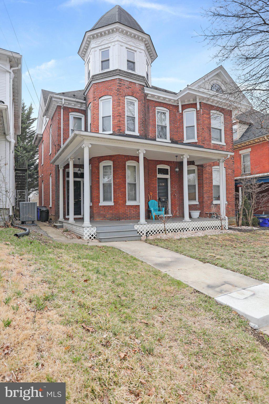Brick Colonial located across from City Park! Home currently is divided into two Apartments each with 2 Bedrooms, a Full Bath, Living Room, and Eat-In Kitchen with Laundry closet. Spacious front porch with trex flooring. Upper unit has a covered balcony that overlooks the rear yard. Home could easily be converted back to single family dwelling or can stay as two apartments! Great location with income earning potential!