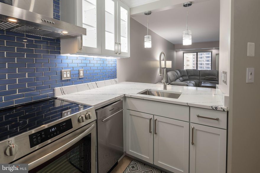 Price Improvement!!  Up Up and Away - To the 17th Floor!!  This COMPLETELY UPDATED Alta Vista Condo Can't Be Beat!!  The owner has renovated everything.  Beautiful Wide Plank LVP Floors Throughout.  Recessed Lighting Everywhere!! And you can control the lights with your phone, how cool is that!!  AMAZING KITCHEN!!  ALL NEW APPLIANCES- Check out the LG Refrigerator with see-through door, Honeywell Dishwasher, Super Deep SS Farm Sink with Swan Neck Faucet, Glasstop Range with SS Hood w/ Venting and Lights, Full Size Front Load Electrolux Washer / Dryer Set, Beautiful White 42 in Glass Door Back Lit Cabinets and also underneath lighting for extra PIZZAZZ to Glisten on the Quartz Countertops.   The Blue Subway tile picks up the Blue Veining in the countertops!!  Large Windows overlook Arlington for Views Day and Night.  Custom Closet with ample storage space in the bedroom, plus an additional 2 closets in the condo for overflow.  The condo also has a separate storage unit across the hallway!!  Talk about space! NOW to that AMAZING BATHROOM!!  Large Vanity with lots of storage space with sparkle quartz countertop, Custom Tile Wall, and Shower.  Built-in Nooks for those little extra things, Tons of Lighting, and Designer Lights too just to make it extra special.  Large Walk-In Shower with Double Head Shower.  Again, more Built-In Nooks.  This Condo is a MUST-SEE.   1 Pet allowed per condo.   Condo fee covers all utilities except Electric and Cable/Wifi.    Hybrid 1 bedroom/studio style layout- see floorplan. 
The Altavista stands as one of Arlington's most convenient condominiums. The first seven floors are shared with the Hilton, providing a great solution for accommodating out-of-town guests. Exiting from the rear lobby, you will find yourself in the mezzanine level, housing a Starbucks, shops, and entrances leading directly to the Ballston Metro. Up the escalators to a covered bridge that access to the Ballston Quarter. Seamlessly reach the metro or the mall without ever braving the elements. FHA & VA Approved.   Investor Friendly 
 ***. STAGED FURNITURE CAN BE PURCHASED SEPARATELY