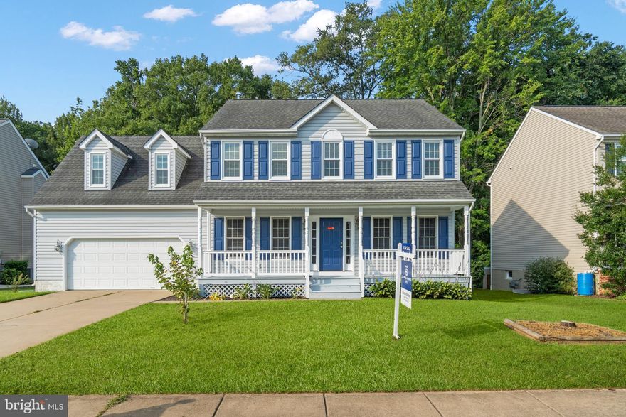 This spacious Colonial features 5 Bedrooms, 3.5 baths on three finished levels with almost 3,000 finished sqft. Any buyer will love the private fenced backyard with wooded views too! An inviting rocking chair front porch welcomes you inside to the main level with 2d story foyer, separate office/living room, dining room, family room with gas fireplace open to the eat-in kitchen with access to the back deck. On the upper level is the primary bedroom with a walk-in closet and attached bath with a dual sink vanity, soaker tub, and separate shower. Three more bedrooms and a full bath complete this level. Enjoy more living space on the lower level with a 5th bedroom, full bath, recreational room, and game room. Fresh paint and carpet throughout and hardwood floors have been refinished. Ready for new owners!